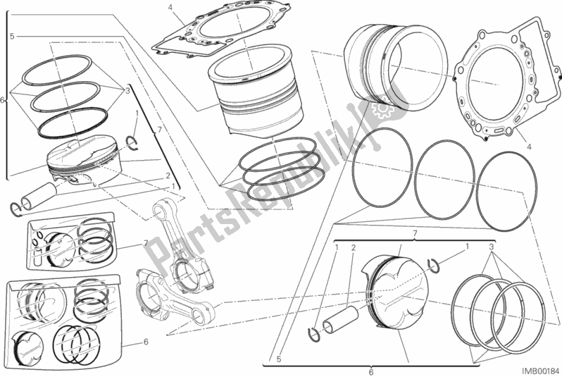 Toutes les pièces pour le Cylindres - Pistons du Ducati Superbike 1199 Panigale S Tricolore USA 2013